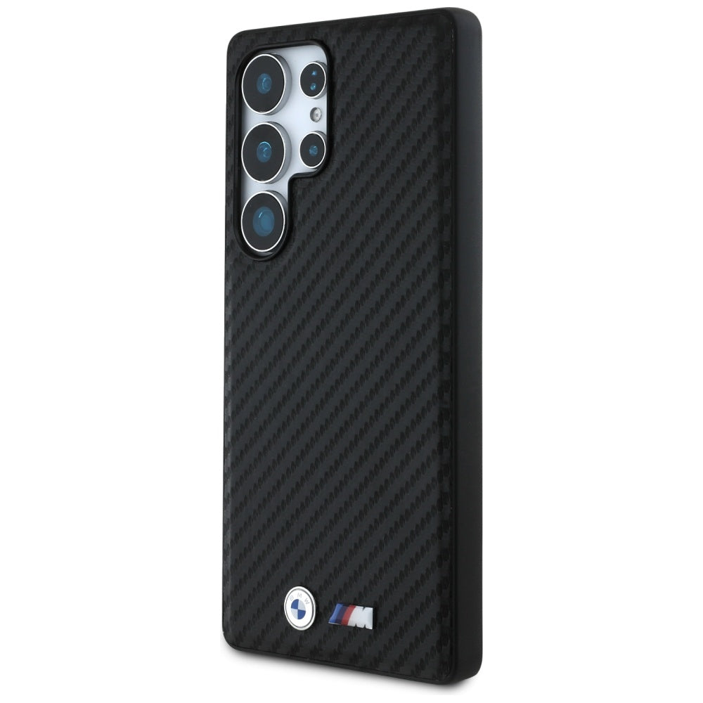 BMW læder Carbon MagSafe Case til Samsung Galaxy S25 Ultra - sort