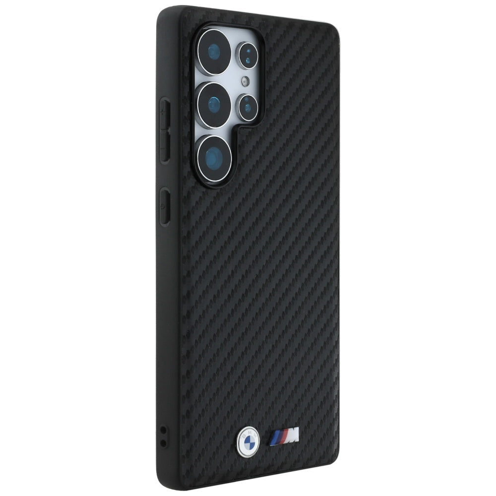 BMW læder Carbon MagSafe Case til Samsung Galaxy S25 Ultra - sort