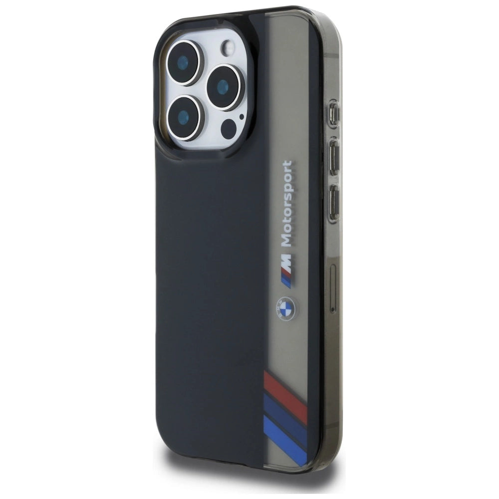 BMW Motorsport IML Vertical Stripe iPhone 16 Pro Max Case - sort
