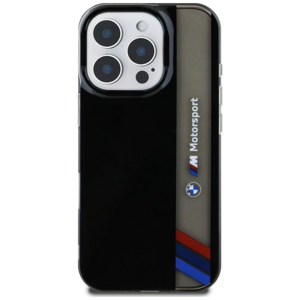 BMW Motorsport IML Vertical Stripe iPhone 16 Pro Max Case - sort