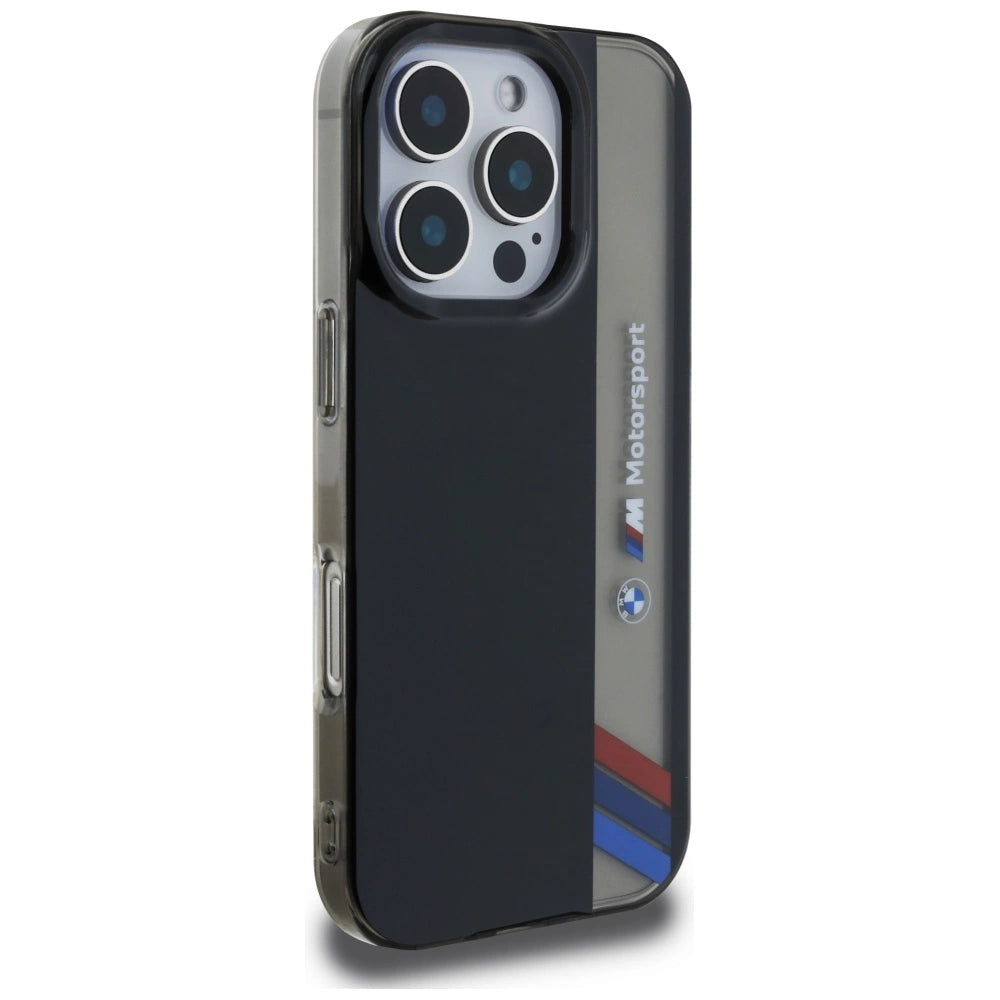BMW Motorsport IML Vertical Stripe iPhone 16 Pro Max Case - sort