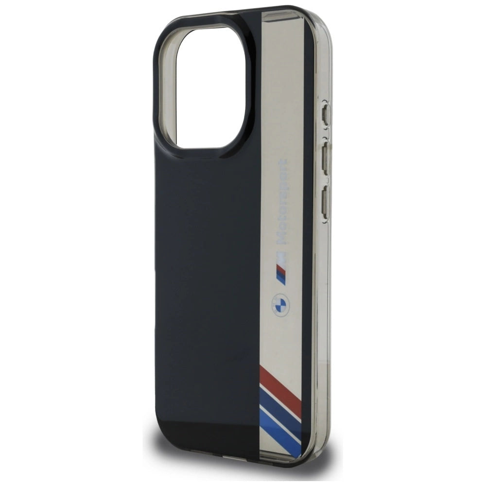 BMW Motorsport IML Vertical Stripe iPhone 16 Pro Max Case - sort