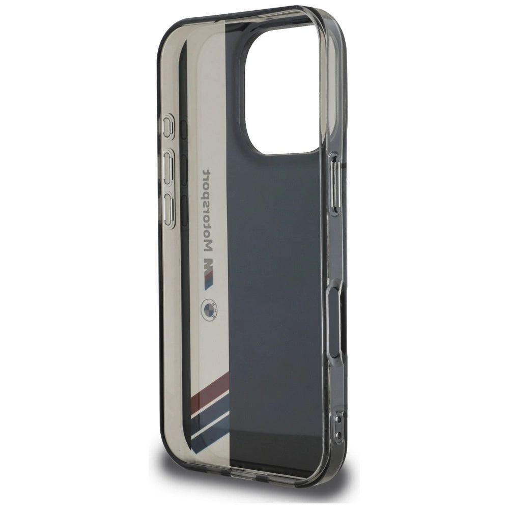 BMW Motorsport IML Vertical Stripe iPhone 16 Pro Max Case - sort