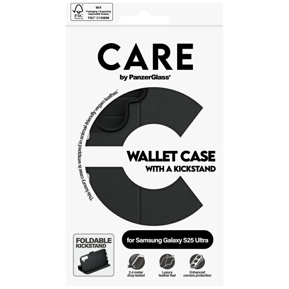 CARE af PanzerGlass Feature Wallet Kickstand Case til Samsung Galaxy S25 Ultra - sort