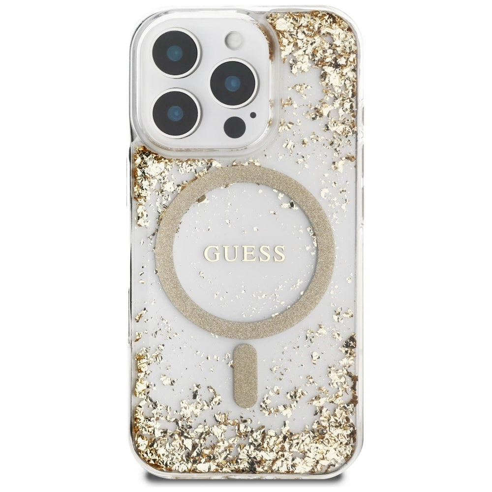 Guess HC Resin Bottom Glitter MagSafe case til iPhone 16 Pro Max - guld