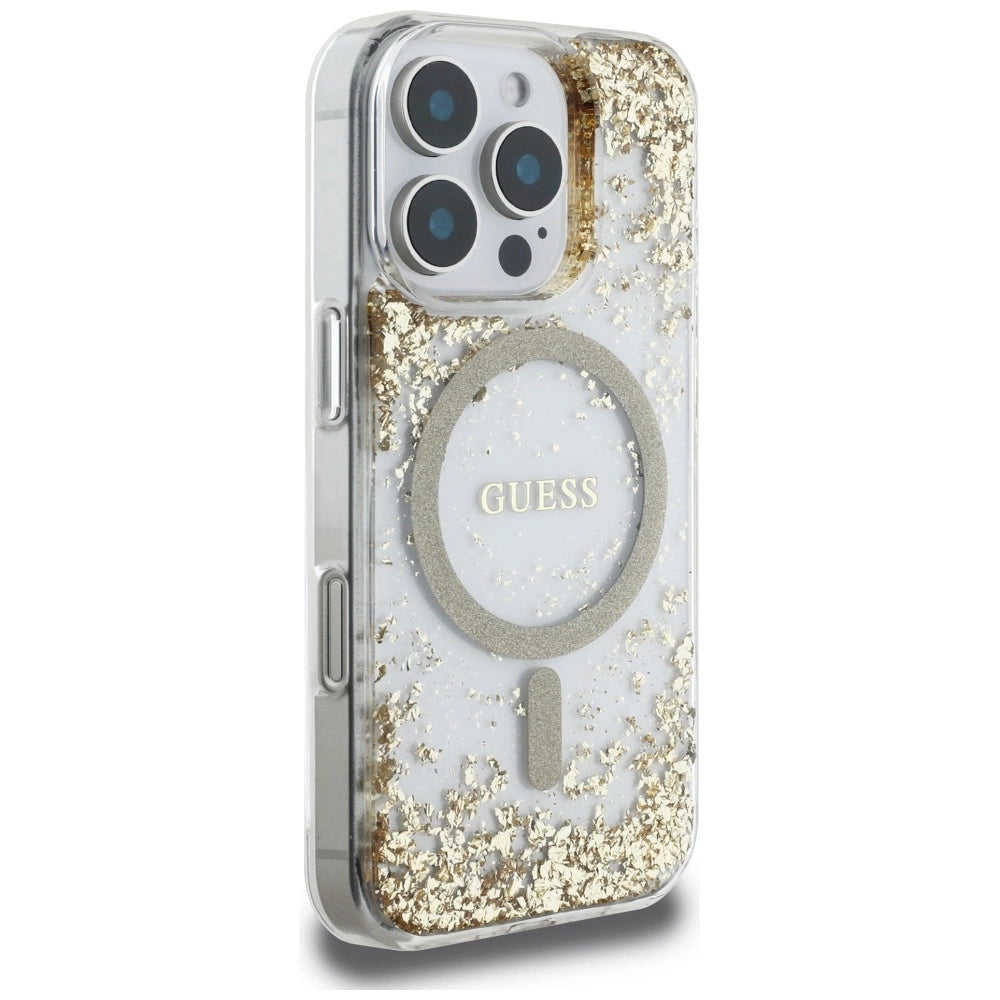 Guess HC Resin Bottom Glitter MagSafe case til iPhone 16 Pro Max - guld
