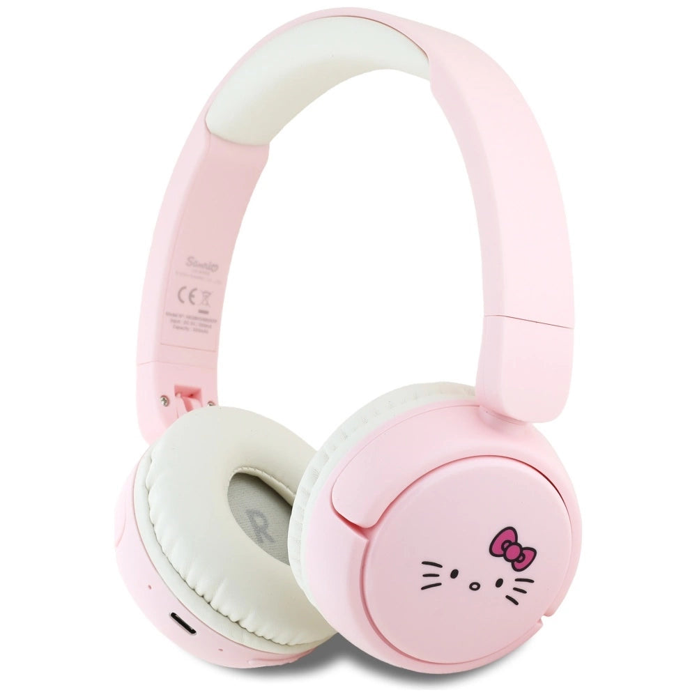 Hello Kitty Face Logo Bluetooth On-Ear Headphones - Pink