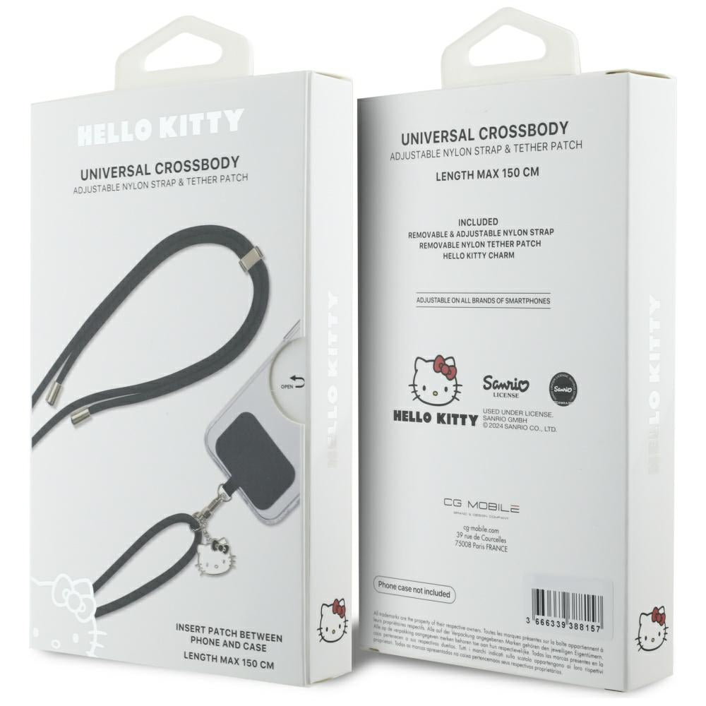 Hello Kitty Patch & Kitty Head Charm Universal Phone Lanyard - sort