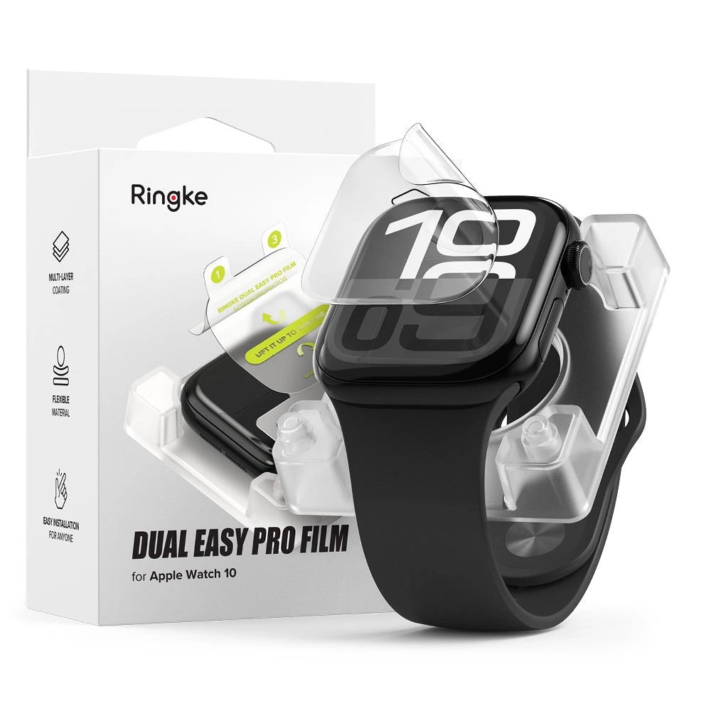 Ringke Dual Easy Pro 2-pack beskyttende film til Apple Watch 10 46 mm - gennemsigtig