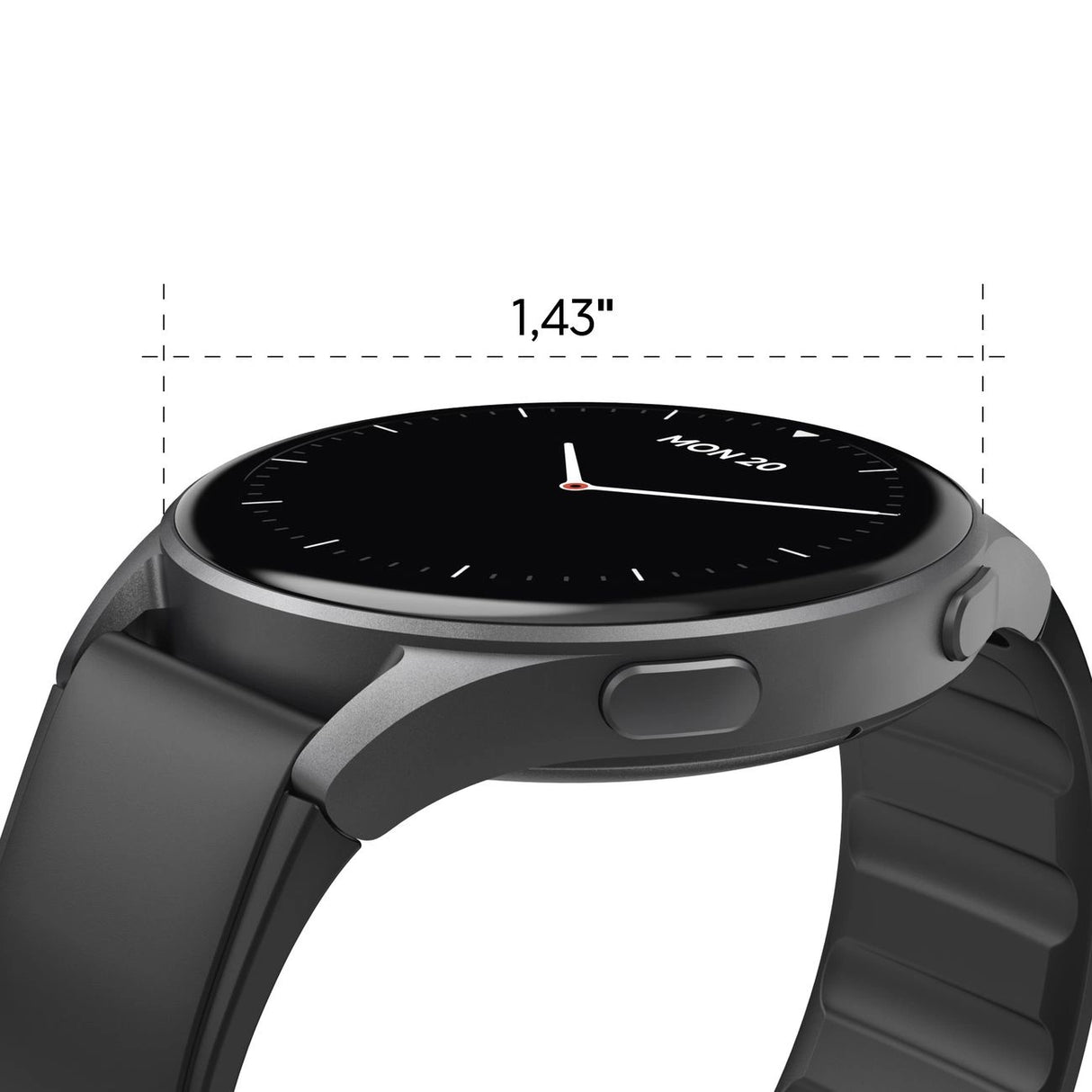 Hama 8900 GPS AMOLED Smartwatch 1,43" med silikonrem - sort