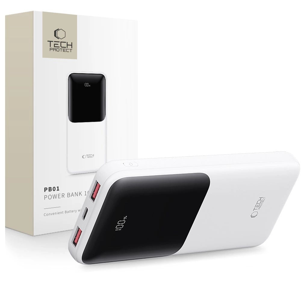 Powerbank Tech-Protect PB01 10000mAh 22,5W - hvid