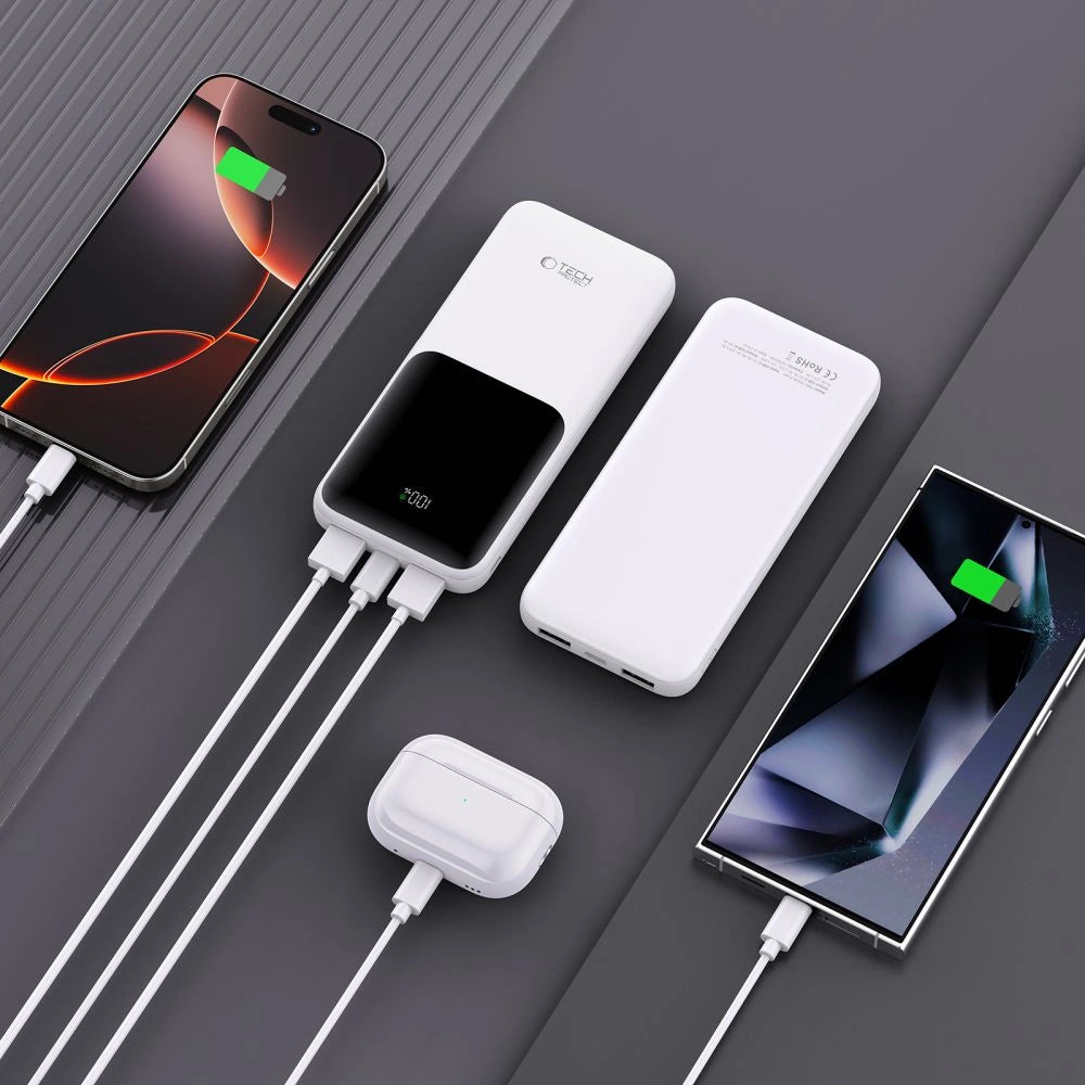 Powerbank Tech-Protect PB01 10000mAh 22,5W - hvid