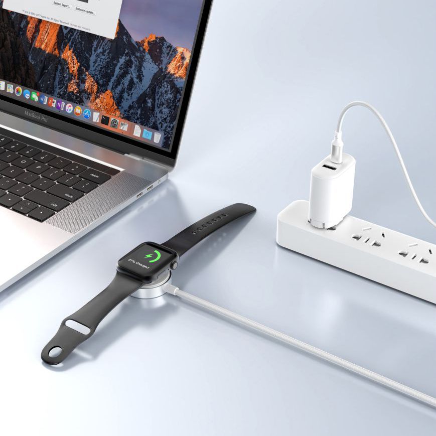 Tech-Protect UltraBoost USB-C induktiv oplader til Apple Watch 1m - hvid
