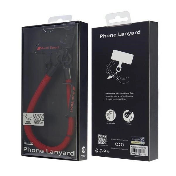 Audi Crossbody Lanyard Universal 28 cm x 10 mm - rød