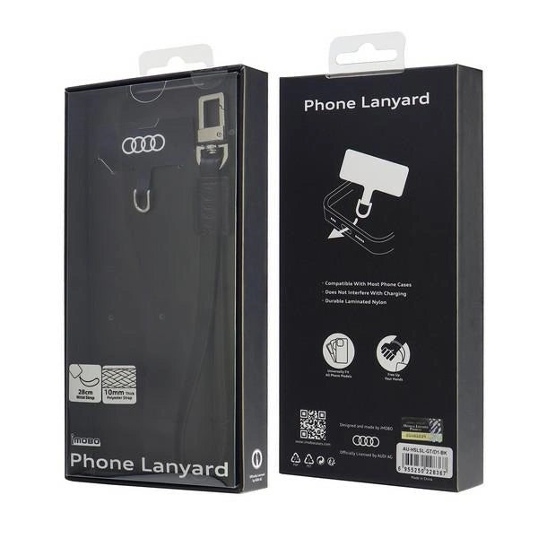 Audi Crossbody Universal Lanyard 28 cm x 10 mm - sort