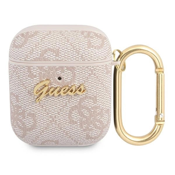 Guess 4G Script Metal Collection Case til AirPods 1 / 2 - Pink