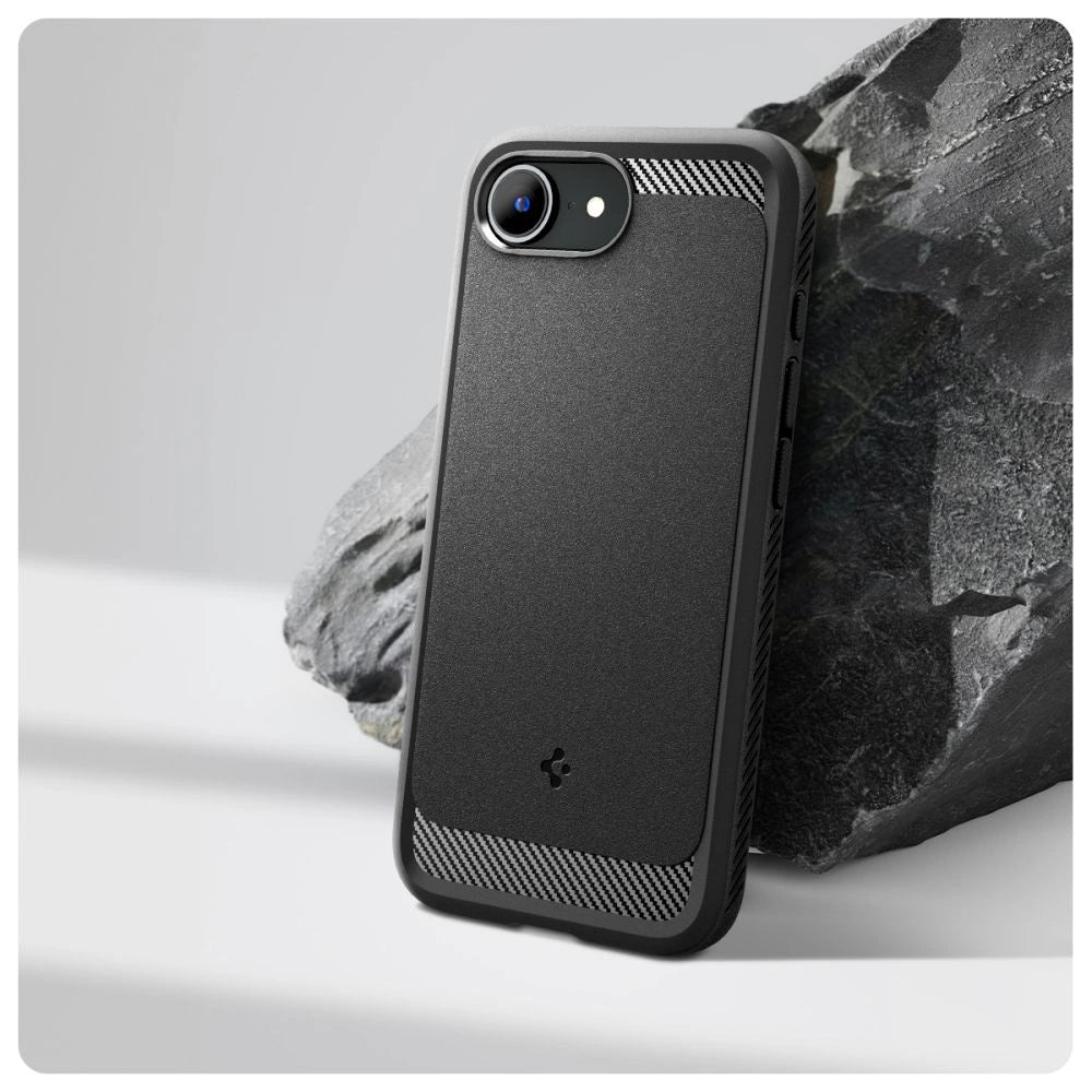 Spigen Rugged Armor MagSafe case for iPhone 16e - black