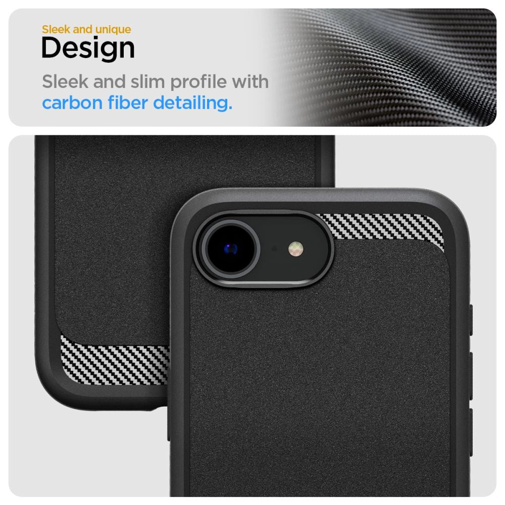 Spigen Rugged Armor MagSafe case for iPhone 16e - black
