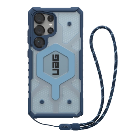UAG Pathfinder Clear Magnet Bundle Case med magnetisk modul og håndledsbånd til Samsung Galaxy S25 Ultra 5G - Navy Blue