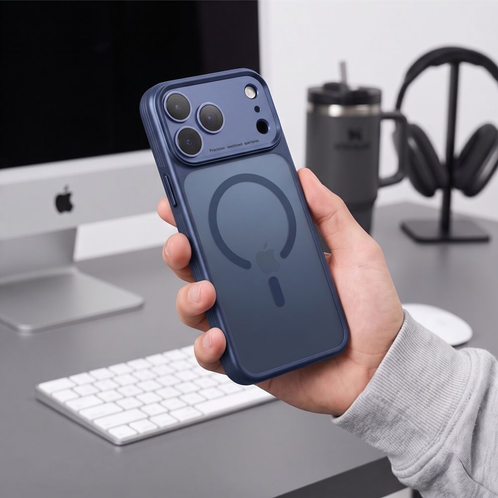 Tech Protect Magprime Magsafe Cc Iphone 17 Pro / 18 Pro Mat Dyb Blå