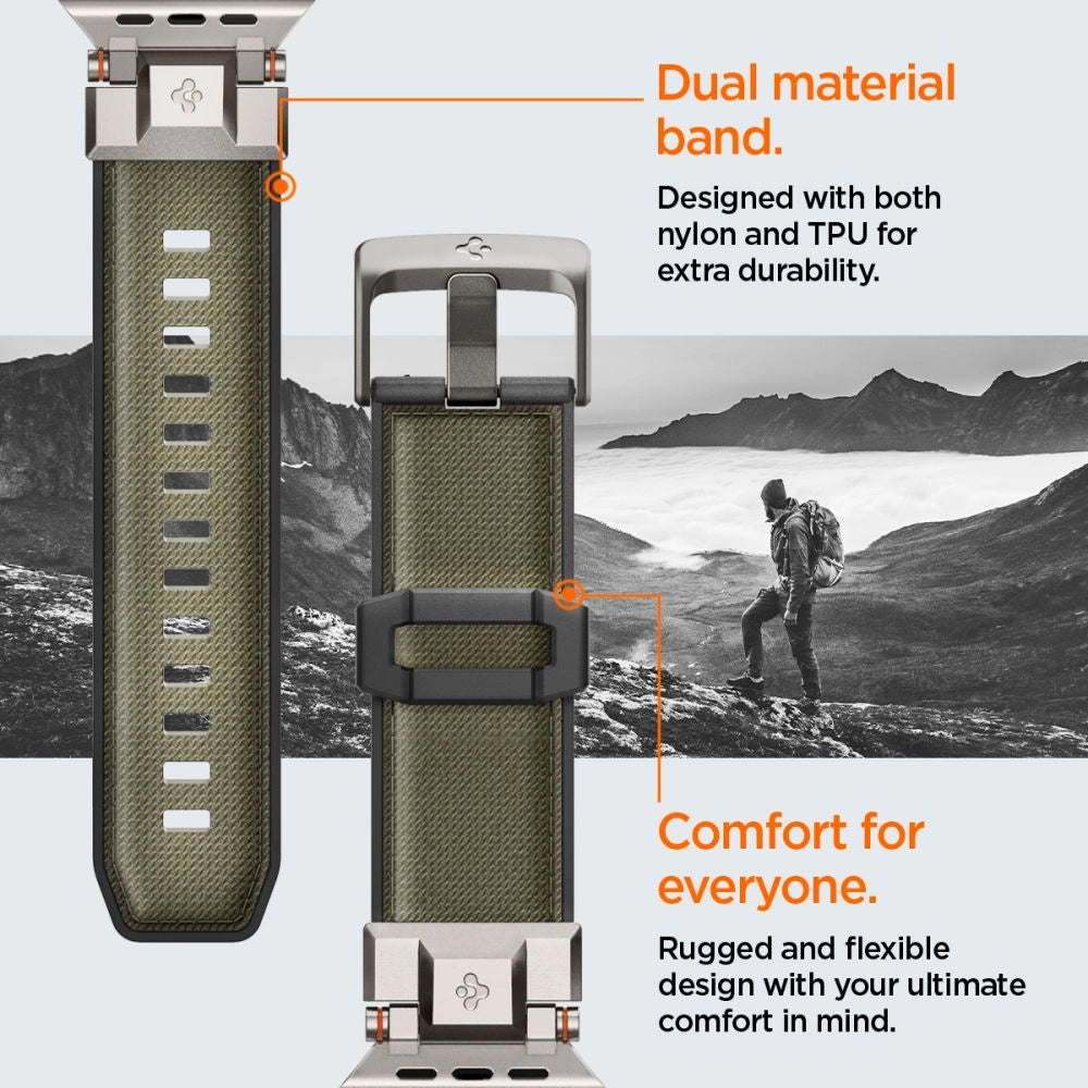 Spigen DuraPro Armor Strap til Apple Watch 44 / 45 / 46 / 49 mm - Grøn