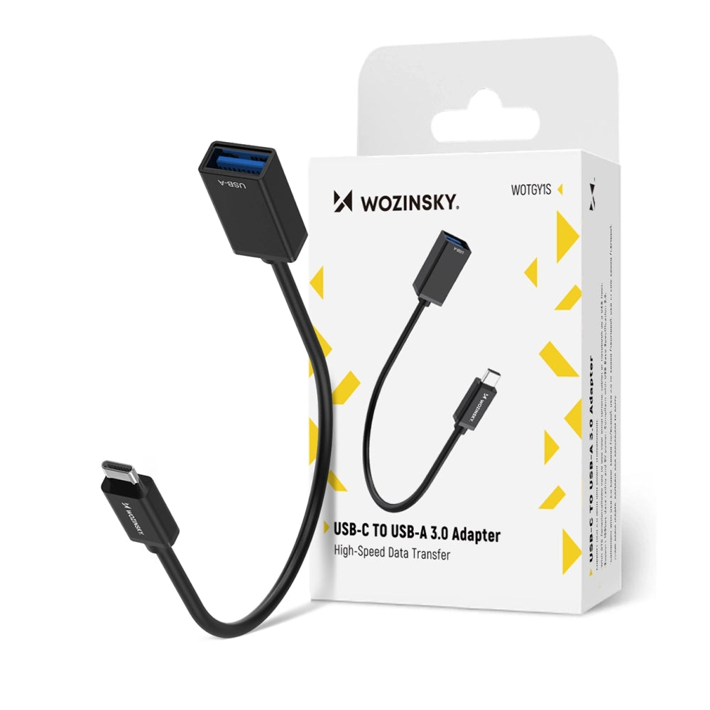 Wozinsky WOTGY1S USB-C 3.0 (mandlig) - USB-A 3.0 (kvindelig) OTG-adapter - sort