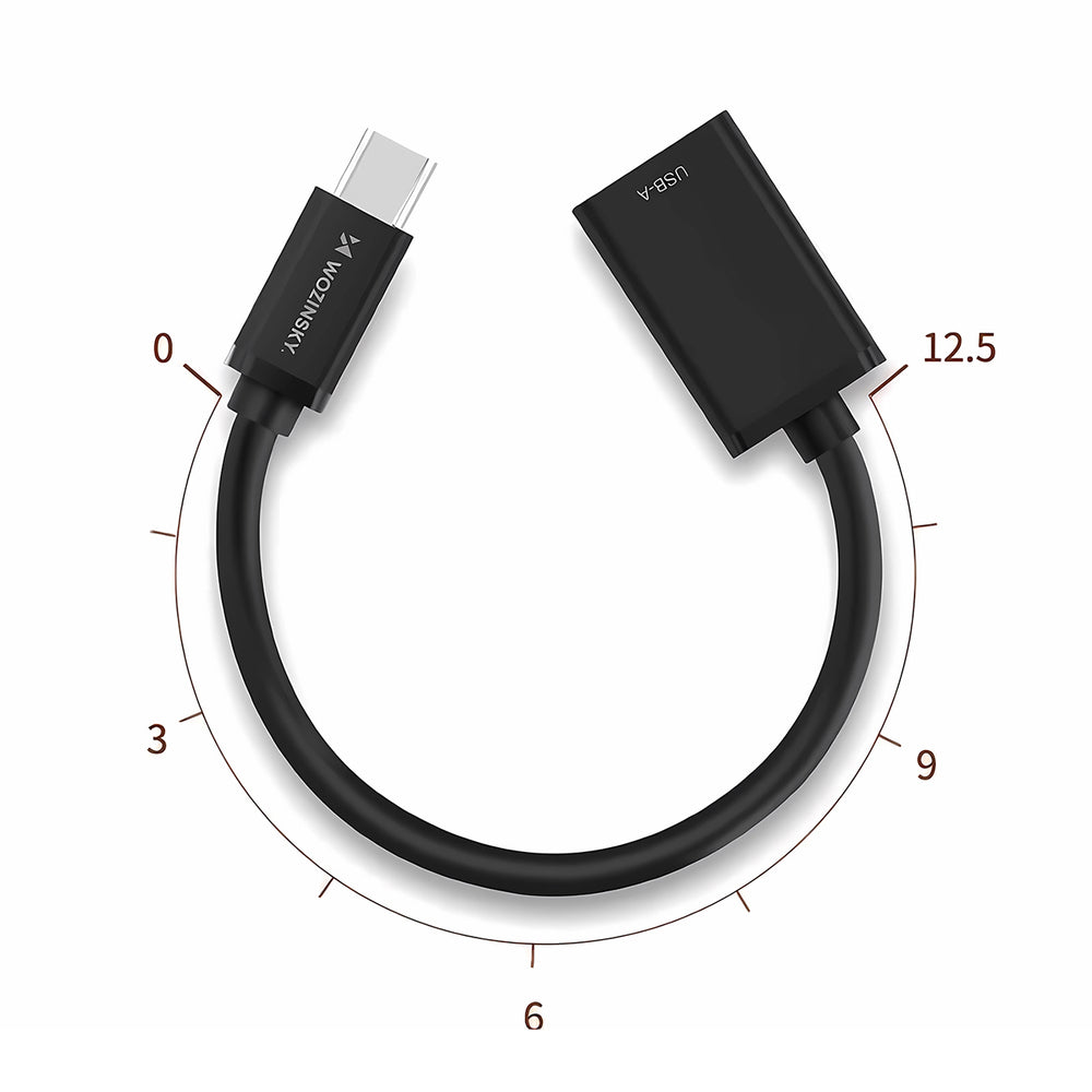 Wozinsky WOTGY1S USB-C 3.0 (mandlig) - USB-A 3.0 (kvindelig) OTG-adapter - sort