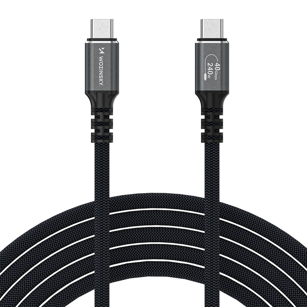 Wozinsky WPS-UY42S USB-C USB4 Kabel 40Gb/s 240W 2m 4K - sort