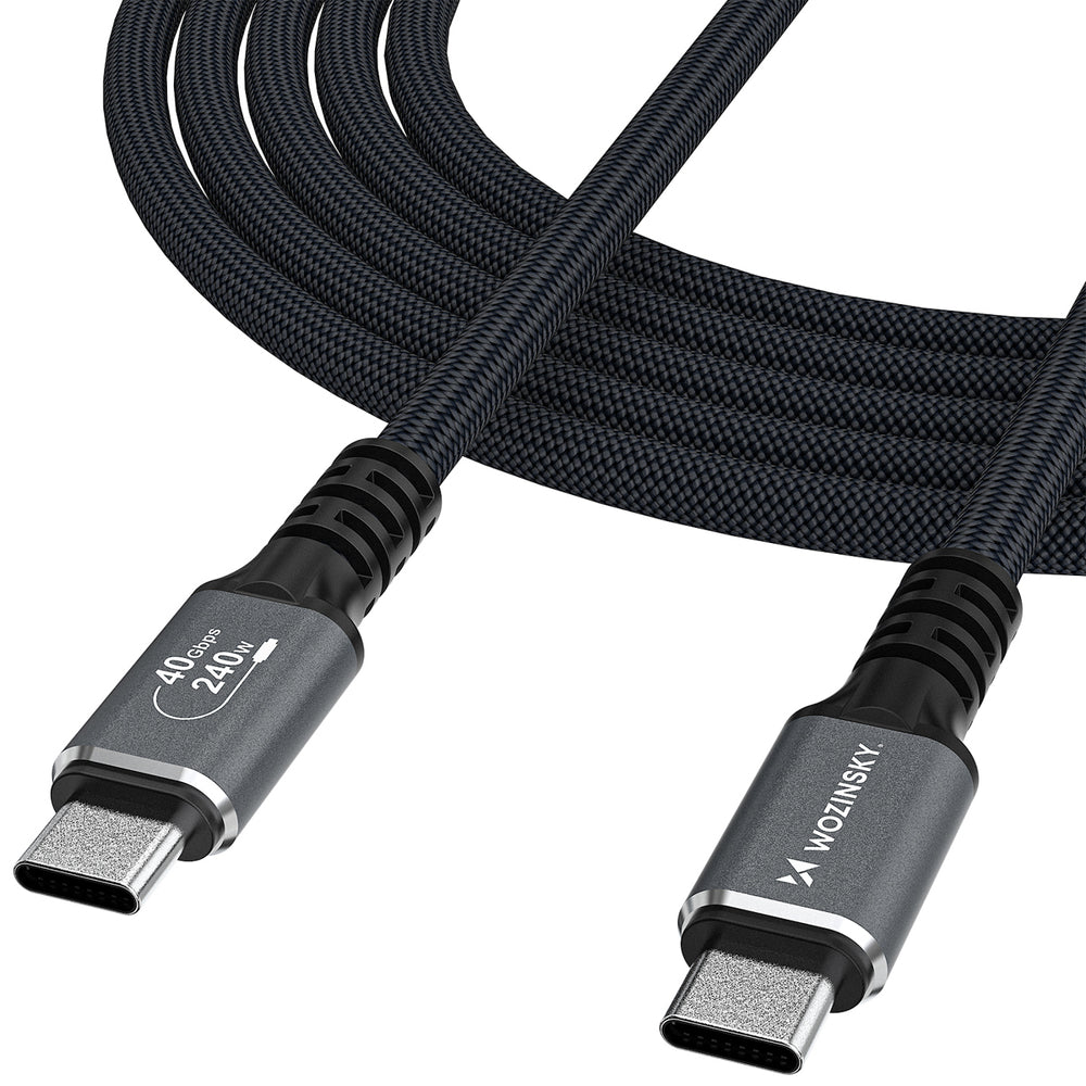 Wozinsky WPS-UY42S USB-C USB4 Kabel 40Gb/s 240W 2m 4K - sort