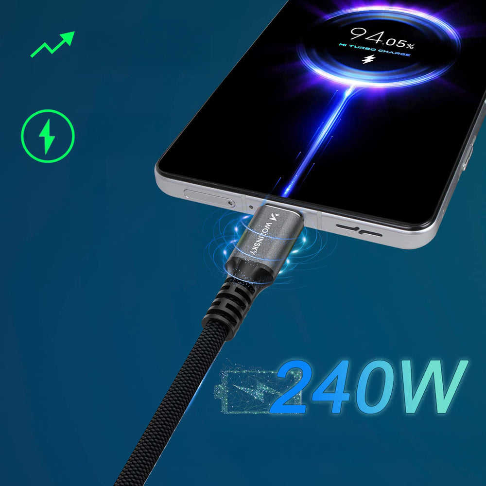 Wozinsky WPS-UY42S USB-C USB4 Kabel 40Gb/s 240W 2m 4K - sort