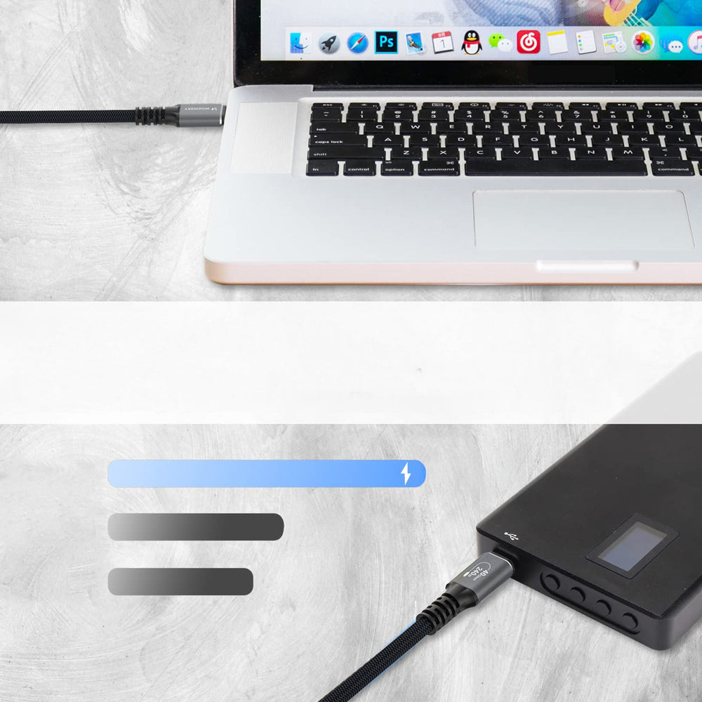 Wozinsky WPS-UY42S USB-C USB4 Kabel 40Gb/s 240W 2m 4K - sort
