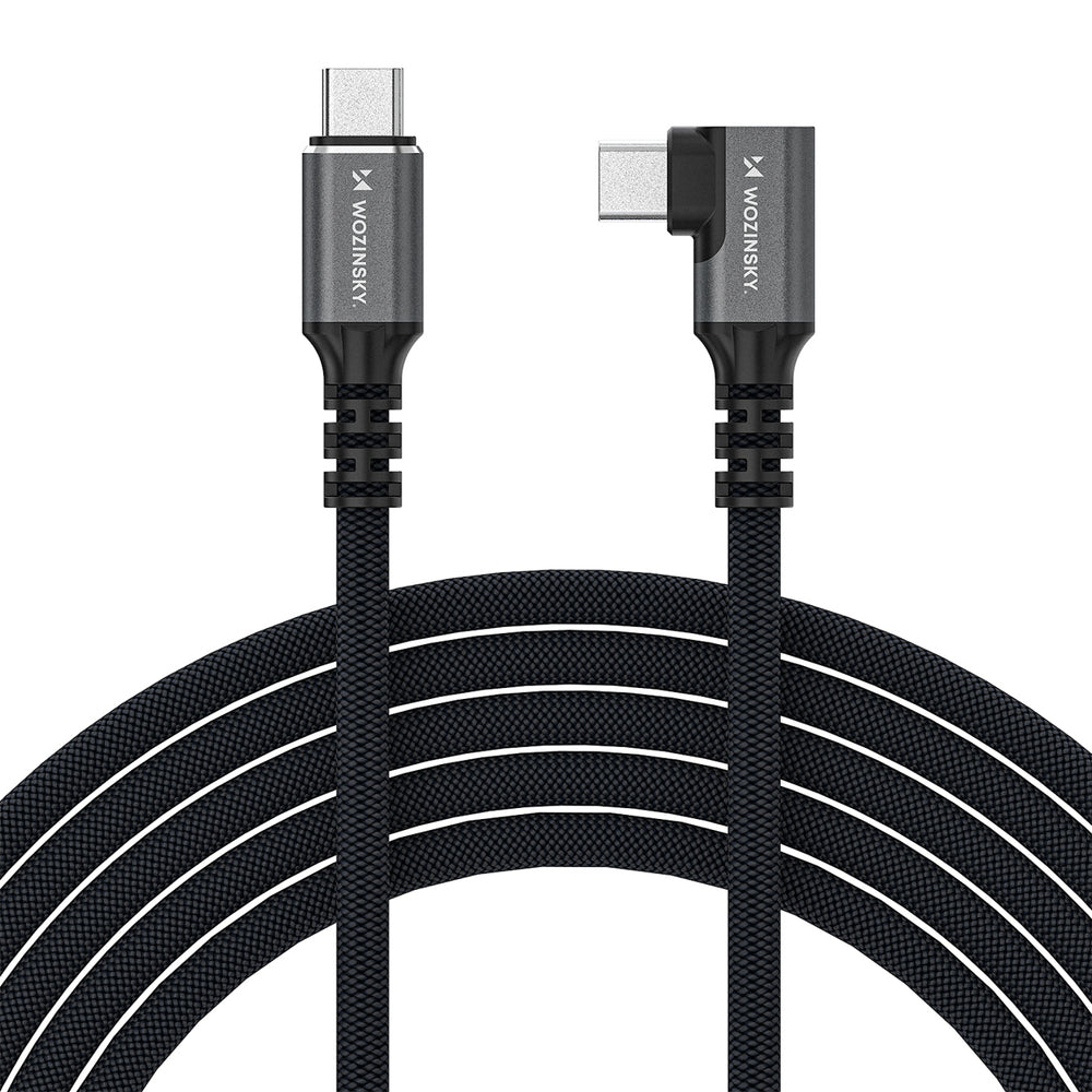 Wozinsky WPS2-UY41S USB-C USB4 40Gb/s 240W 2m vinklet kabel - sort