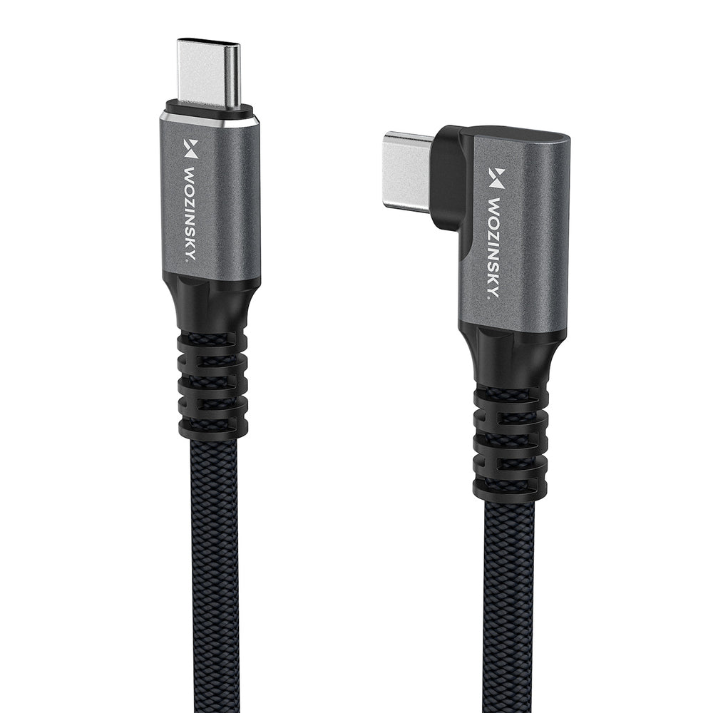 Wozinsky WPS2-UY41S USB-C USB4 40Gb/s 240W 2m vinklet kabel - sort