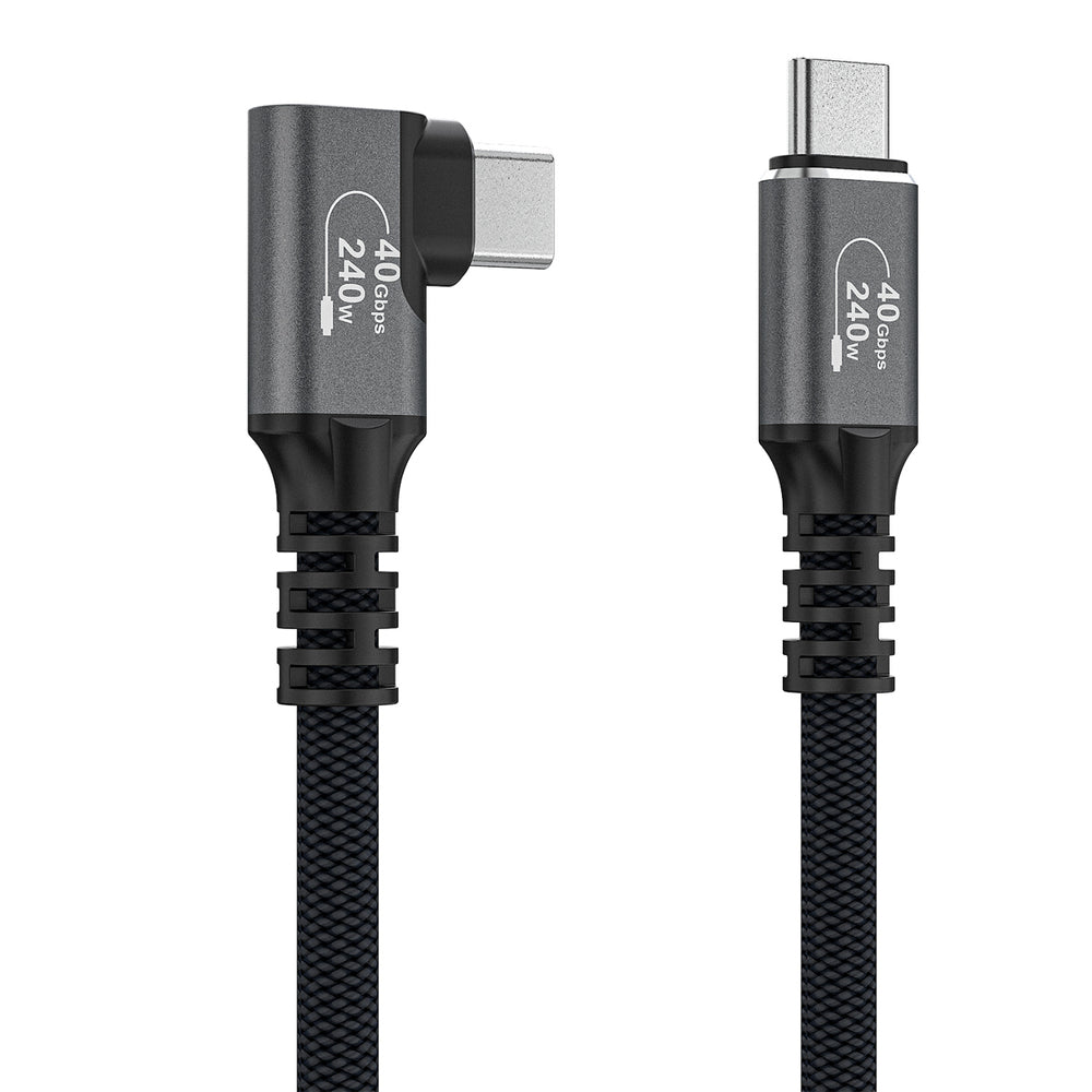 Wozinsky WPS2-UY41S USB-C USB4 40Gb/s 240W 2m vinklet kabel - sort