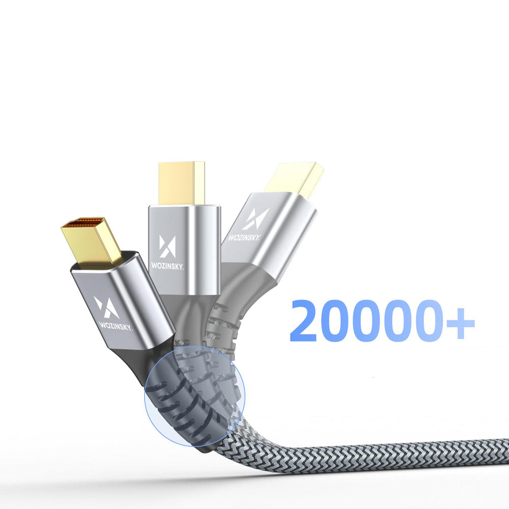 Wozinsky WPS-16AYL3S DisplayPort 2.1 Kabel 80 Gb/s 16K@60Hz 8K@120Hz 4K@240Hz HDR HDCP DSC 3m - sort