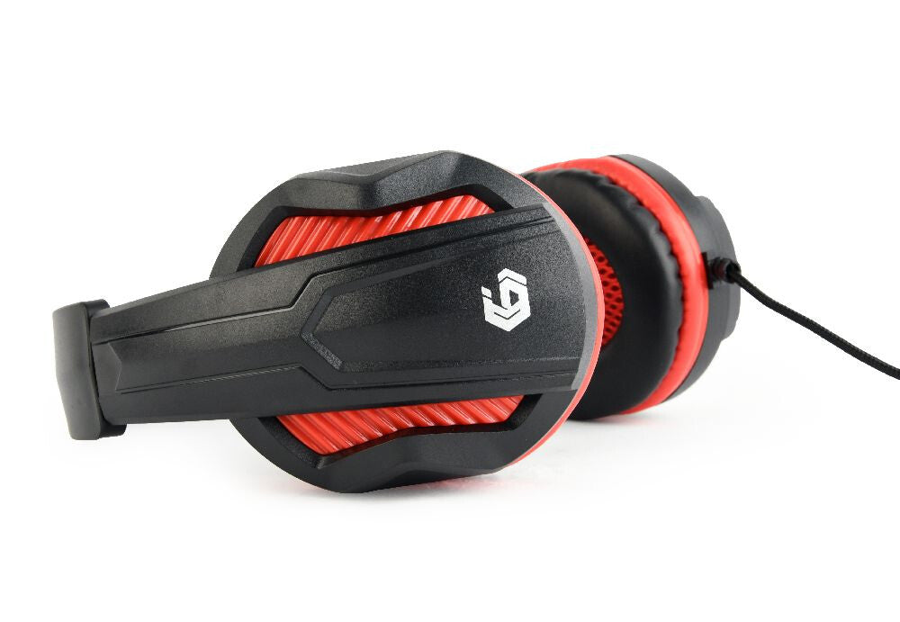 Gembird GHS-03 hovedtelefoner/headset Ledningsført Spil Sort, Rød