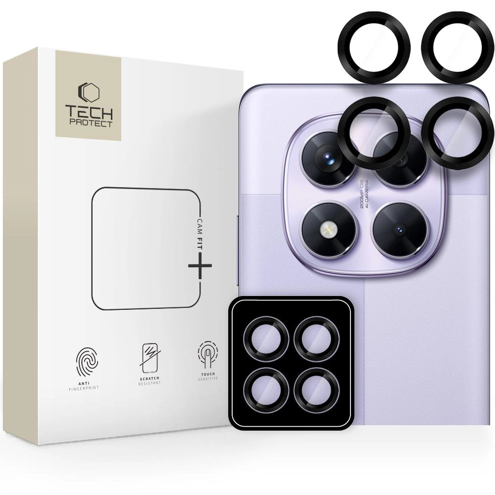 Tech-Protect Camring Pro+ Kamera Cover til Xiaomi Redmi Note 14 Pro 5G / Poco X7 5G - sort