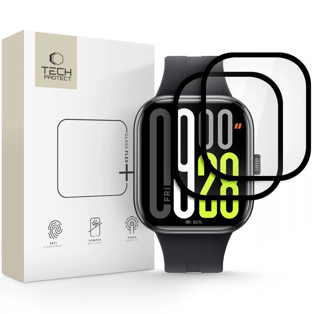 Tech-Protect Glass Flex+ Hybrid Glass 2-pakke til Xiaomi Redmi Watch 5 - sort