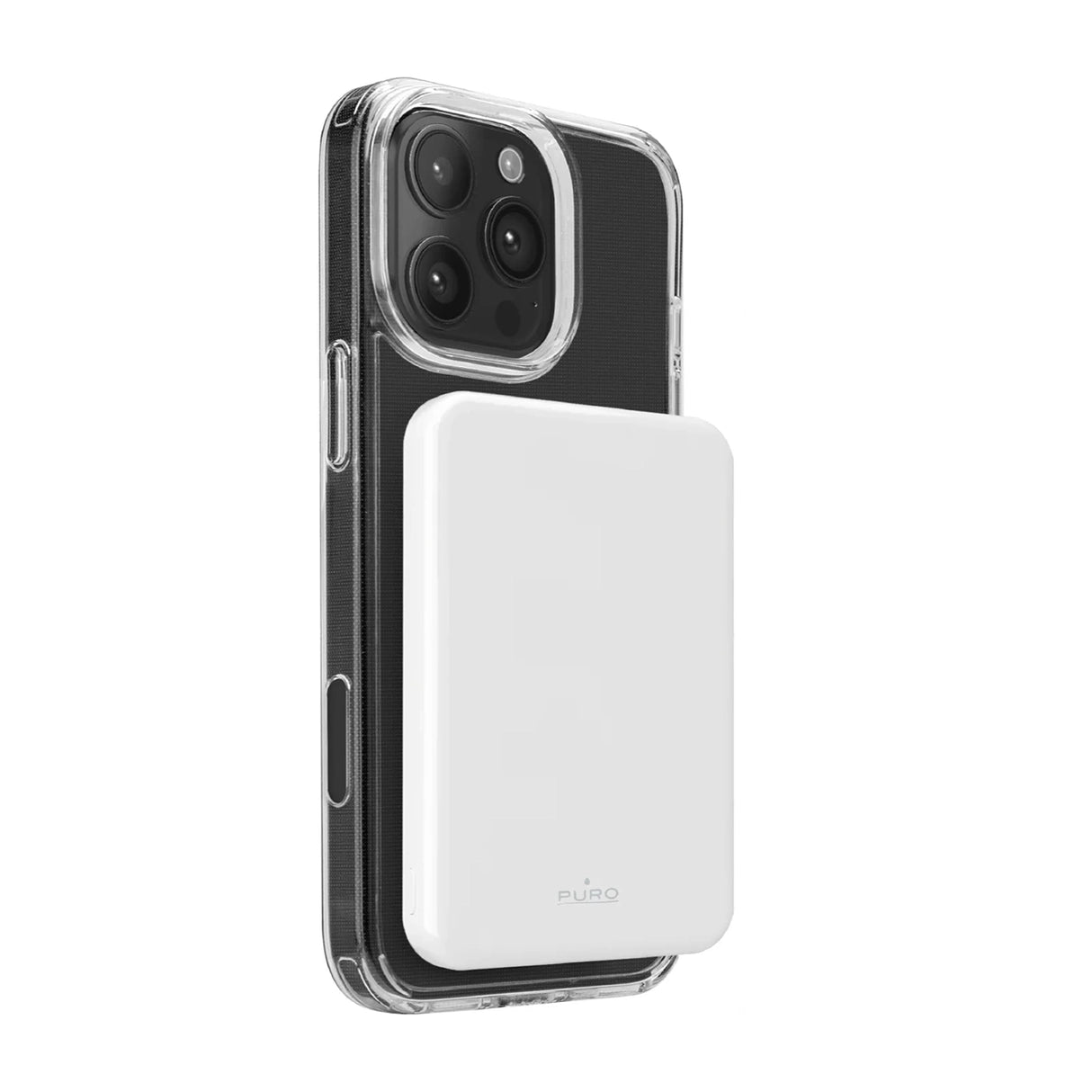 Powerbank Puro Mag Plus 5000mAh 20W Qi2 kompatibel med MagSafe 1x USB-C Power Delivery - hvid