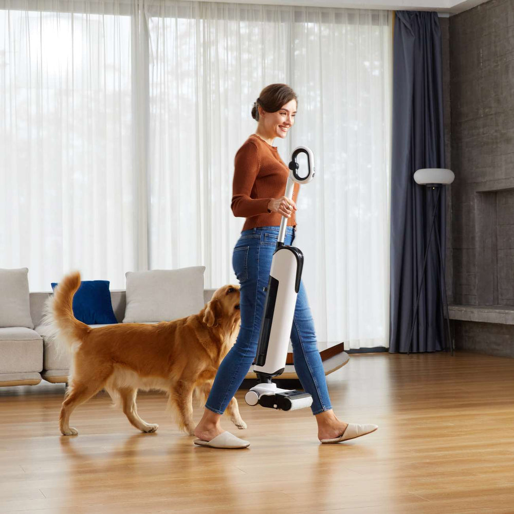 UWANT D100 17000Pa oprejst støvsuger med afvaskefunktion og ladestation - hvid