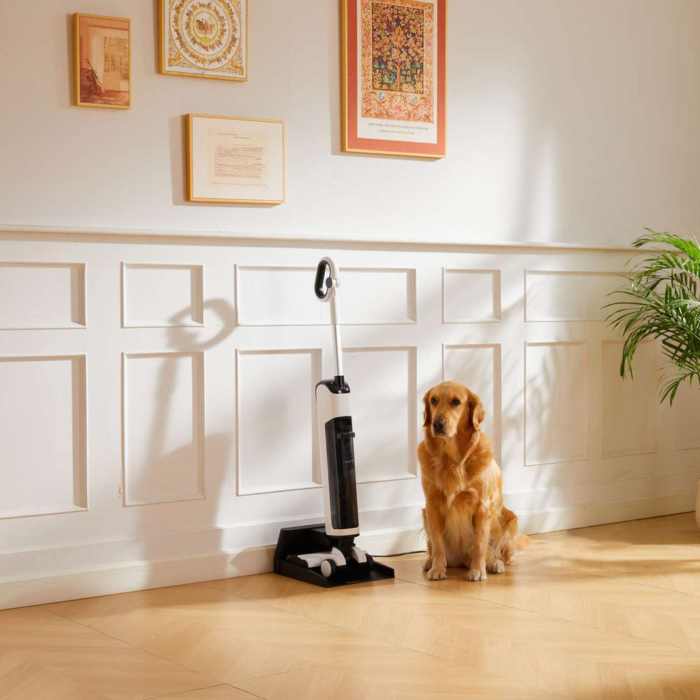 UWANT D100 17000Pa oprejst støvsuger med afvaskefunktion og ladestation - hvid