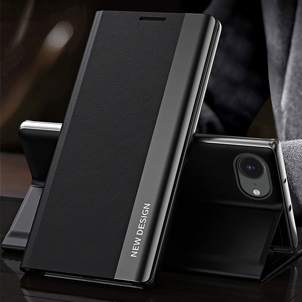 Sleep Case Pro til iPhone 16e / 17e med flap og stand - sort
