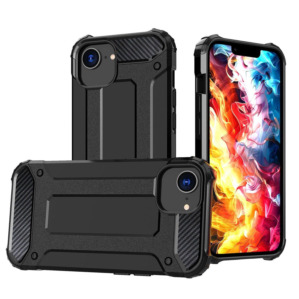 Hybrid Armor Case til iPhone 16e - sort