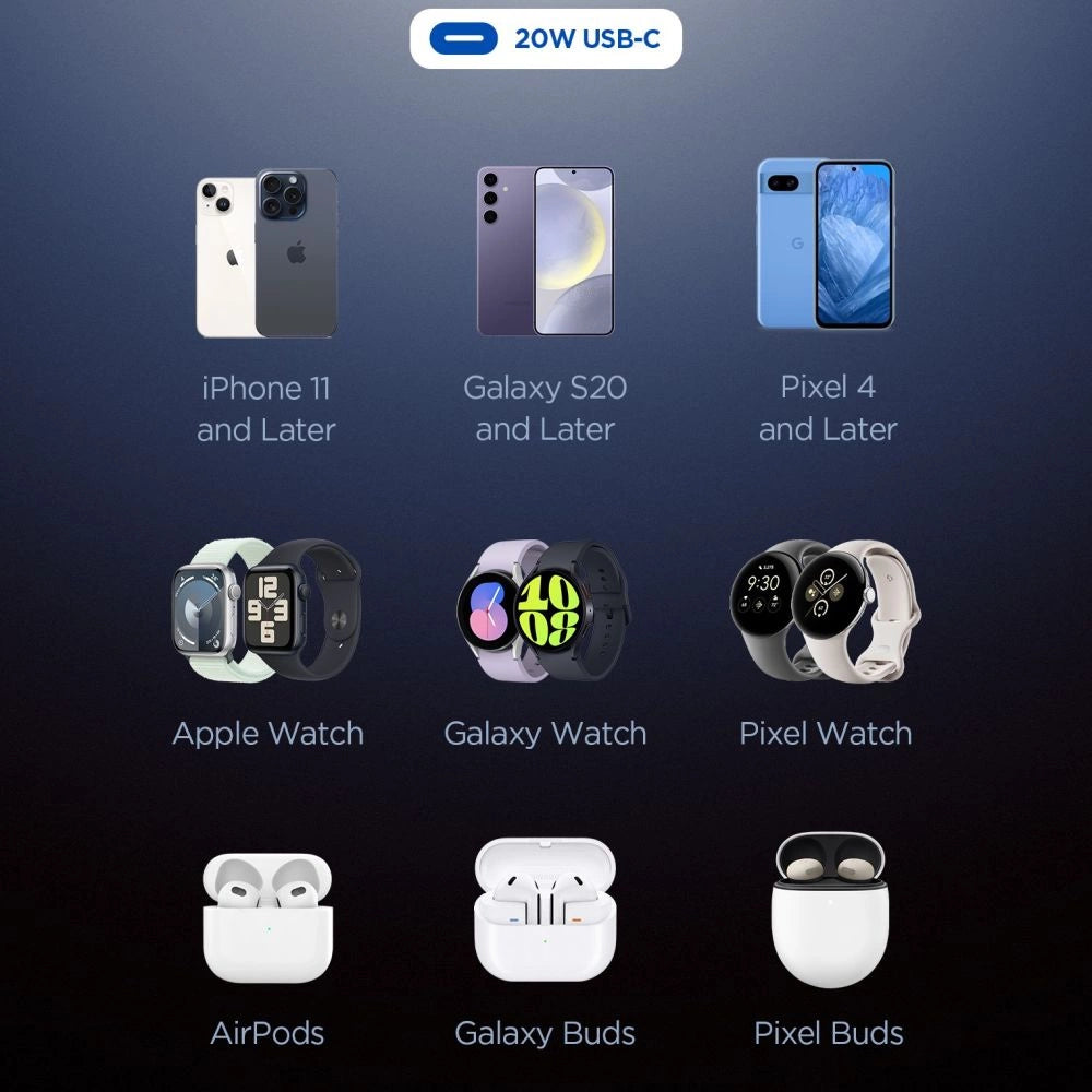 Spigen Essential EE201EU USB-C 20W Wall Charger - hvid