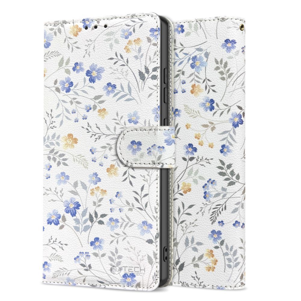 Tech-Protect Wallet Case til Samsung Galaxy A36 5G - hvide daisies