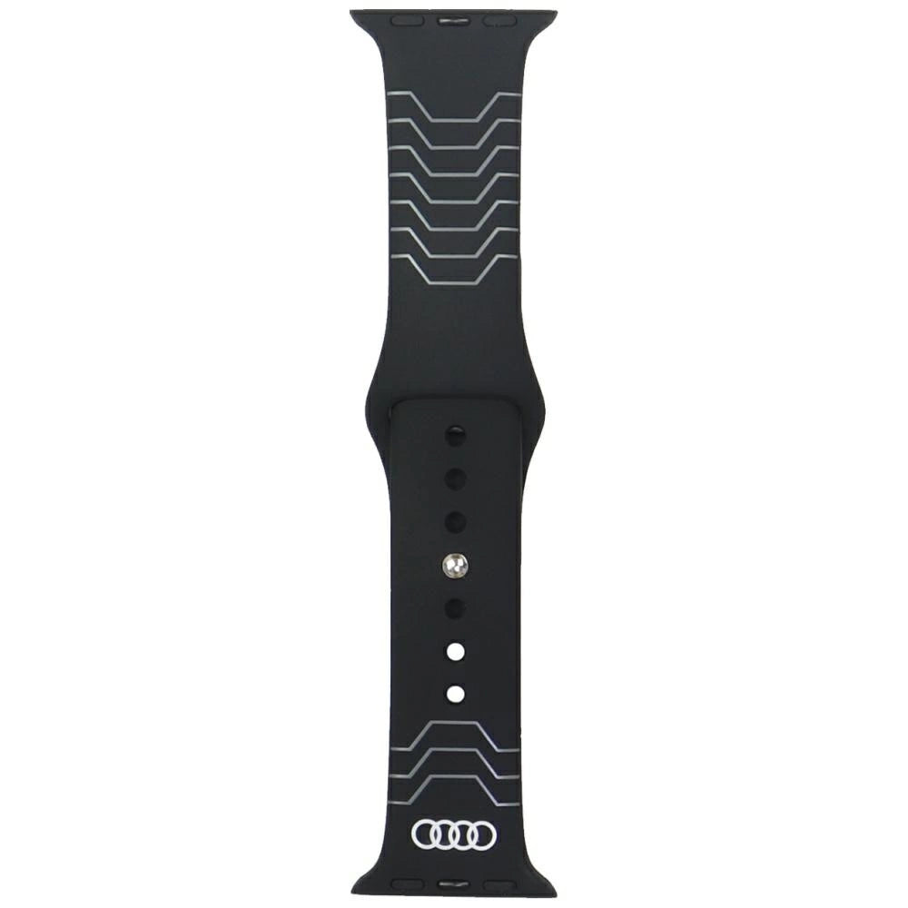 Audi Geometric Pattern Silicone Watch Strap til Apple Watch 40 / 41 / 42 mm - sort