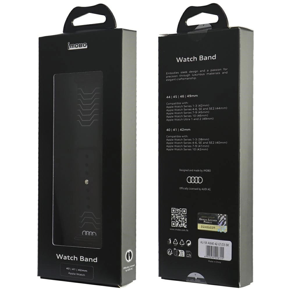 Audi Geometric Pattern Silicone Watch Strap til Apple Watch 40 / 41 / 42 mm - sort