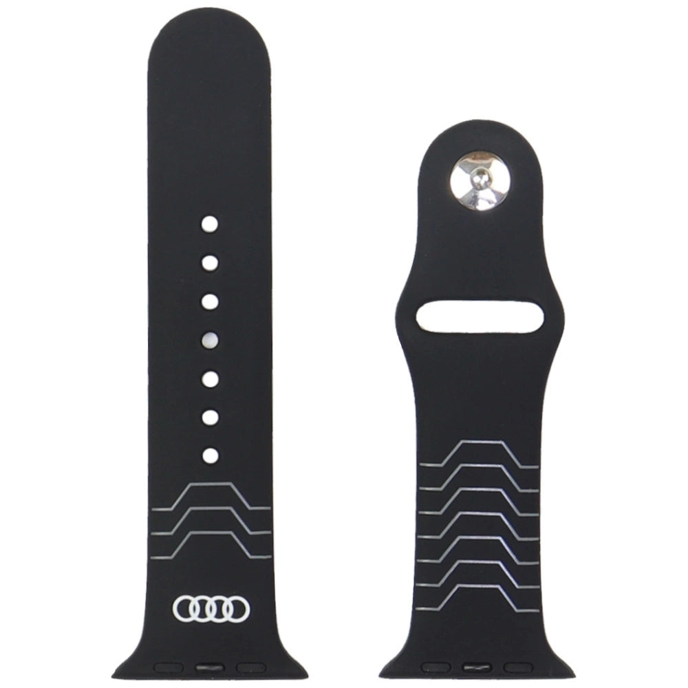 Audi Geometric Pattern Silicone Watch Strap til Apple Watch 44 / 45 / 46 / 49 mm - sort