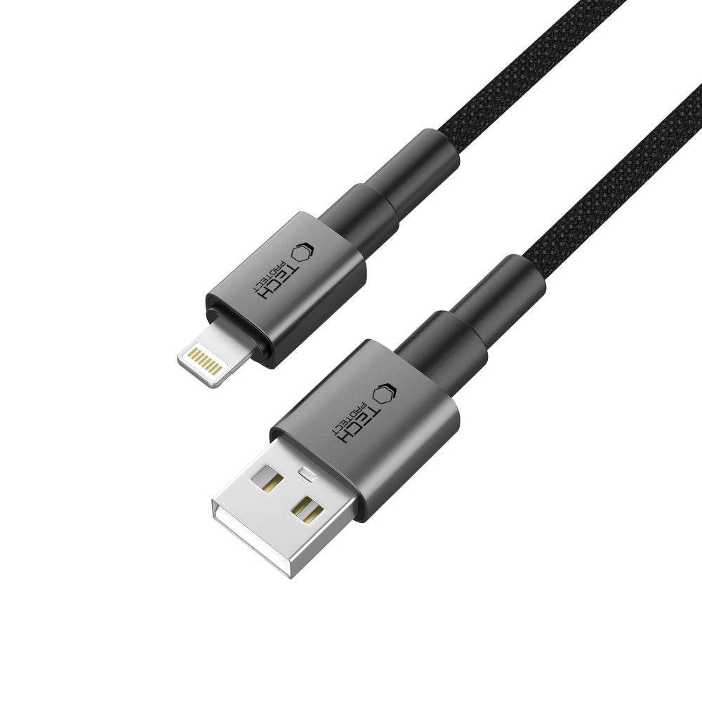 Tech-Protect Ultraboost DNA USB-A / Lightning kabel 12W/2.4A 25 cm - grå