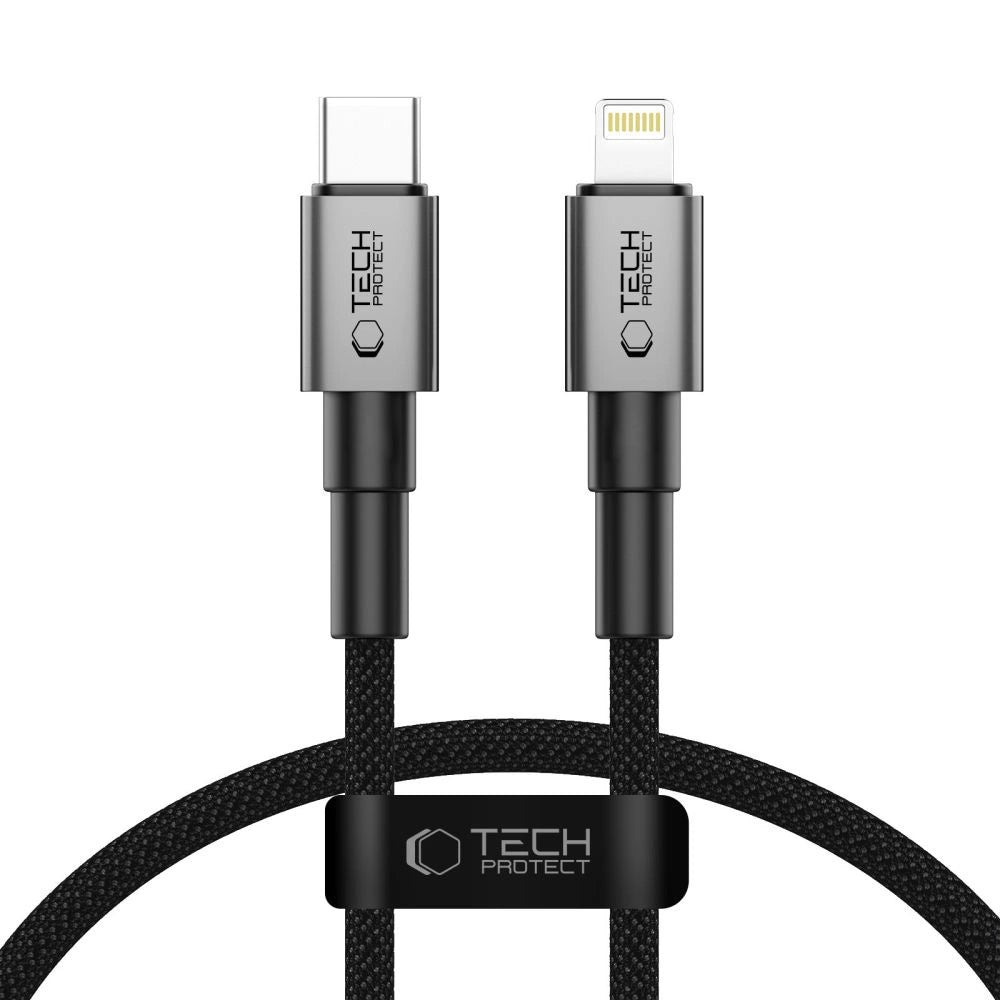 Tech-Protect Ultraboost DNA USB-C / Lightning PD27W/3A kabel 25 cm - grå